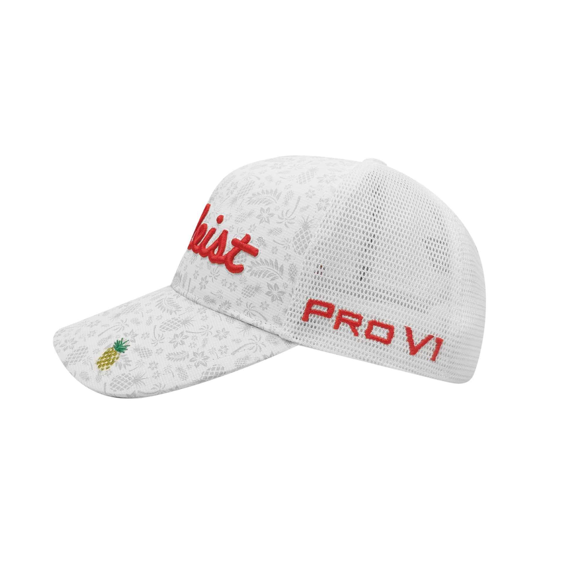 Titleist Golf Tour Performance Cap – White Baseball Hat with Pineapple Embroidery
