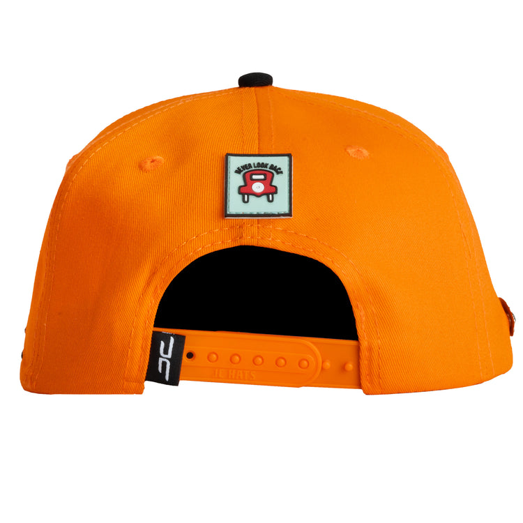 Money Hand Embroidered Snapback Cap Orange
