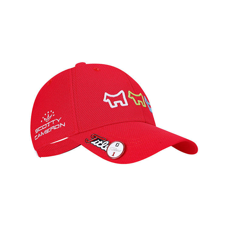 Titleist Scotty Cameron Dog Embroidered Cap Red
