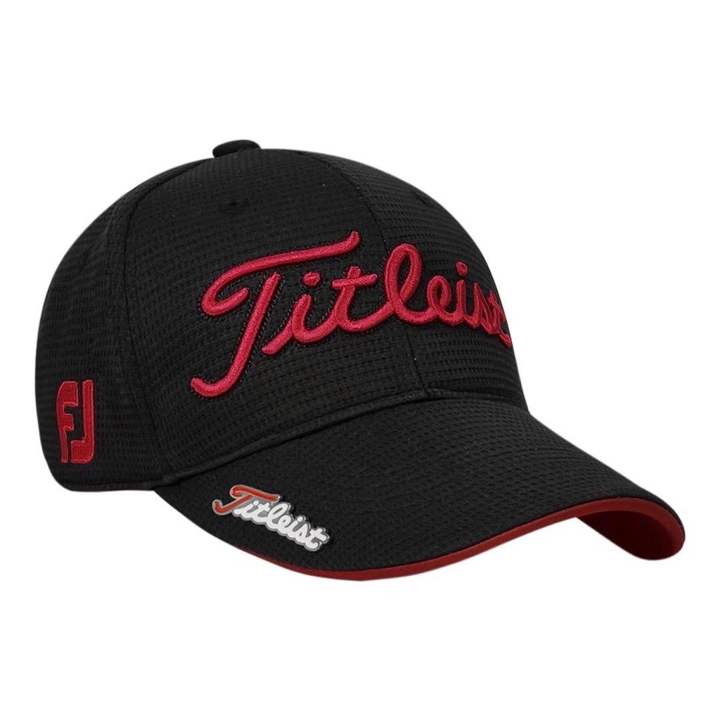 Titleist Logo Golf Cap Black Red
