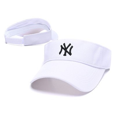 NY Logo Sports Visor White