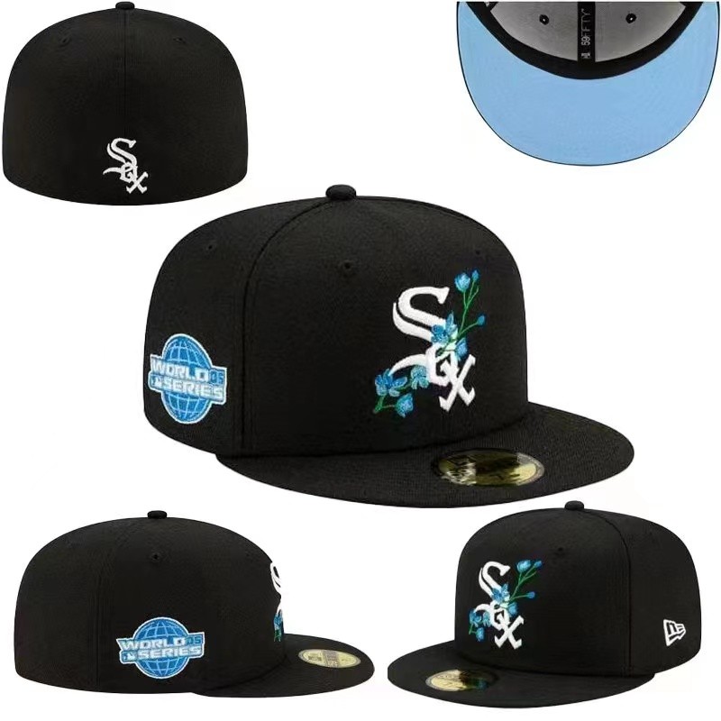 Chicago White Sox Floral World Series Snapback Black Blue