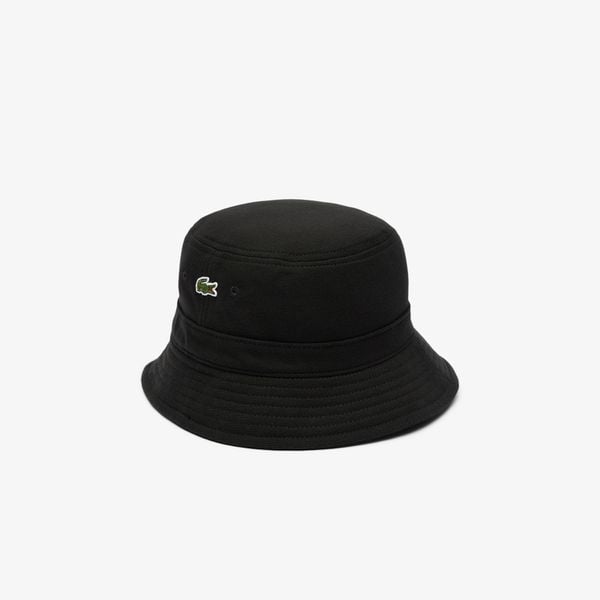 Lacoste Crocodile Logo Bucket Hat Black