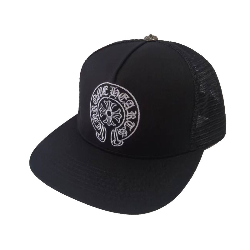Gothic Cross Embroidery Trucker Cap Black