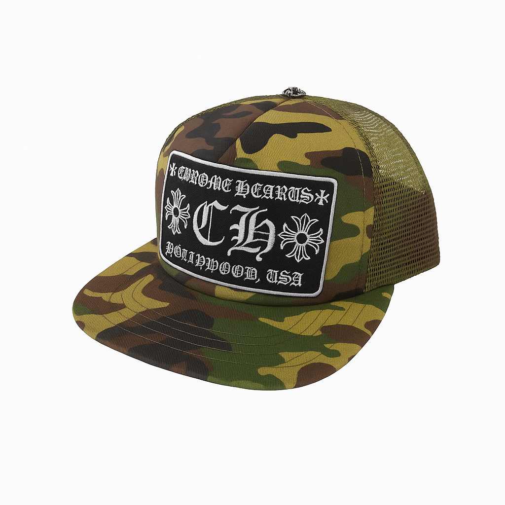 Embroidered Patch Trucker Cap Camouflage