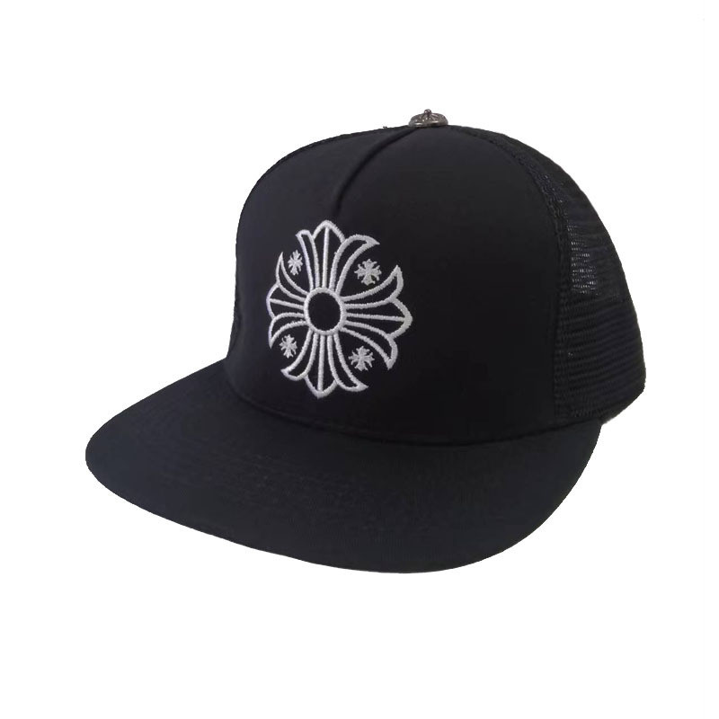 Gothic Cross Symbol Mesh Trucker Cap Black