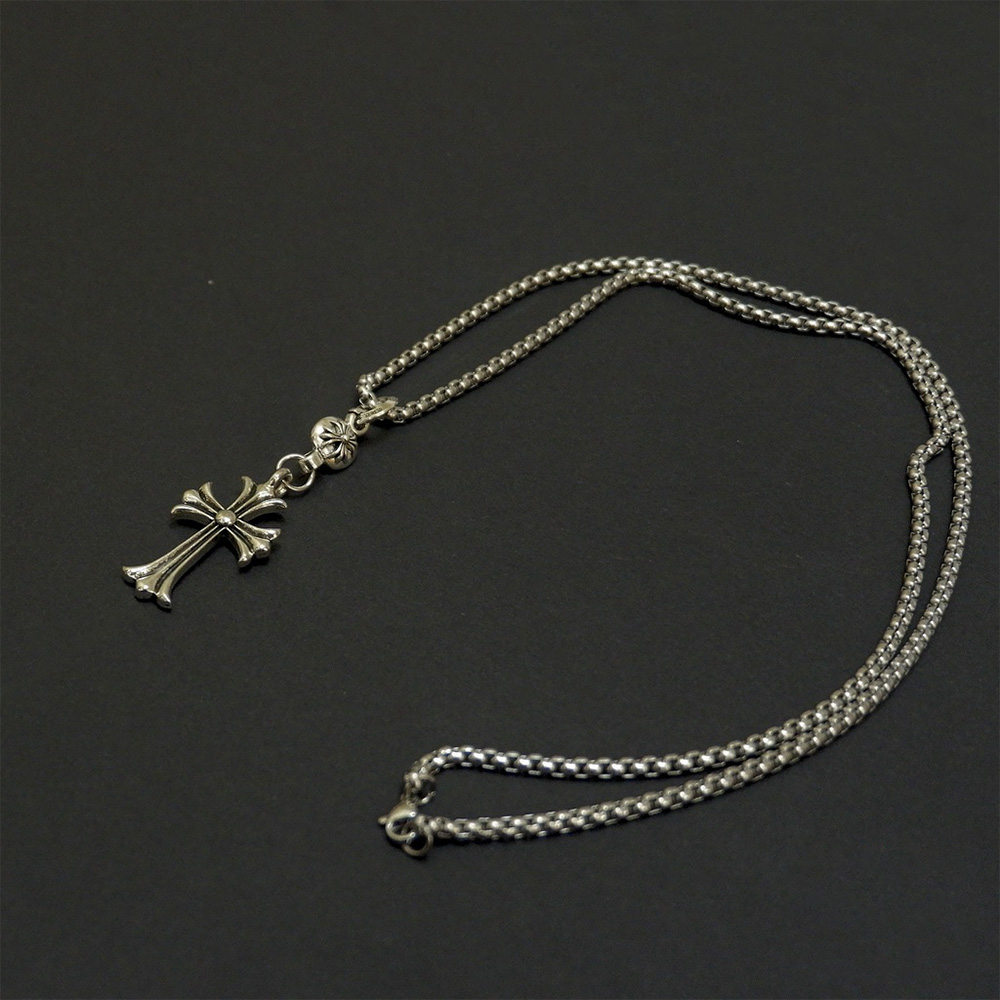 Titanium Silver Plated Cross Pendant Necklace