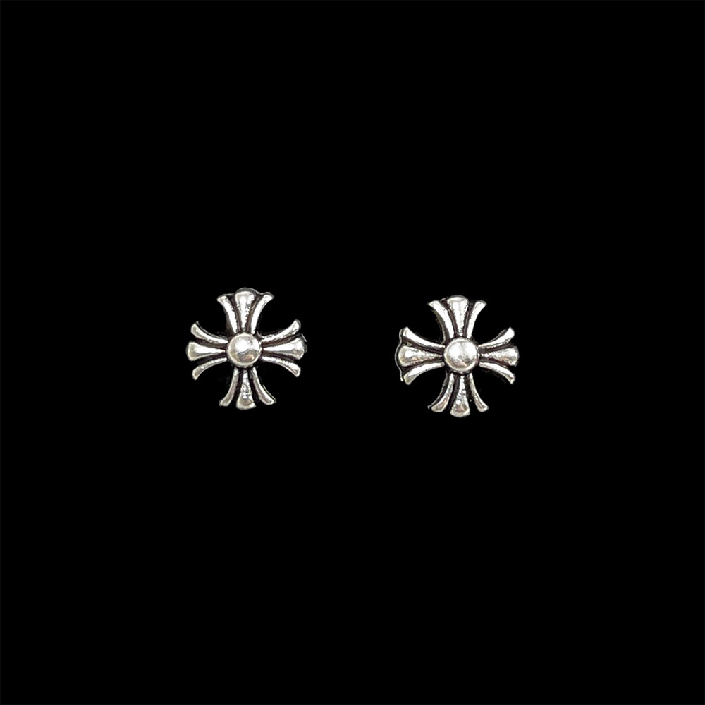 Titanium Silver Plated Small Cross Stud Earrings