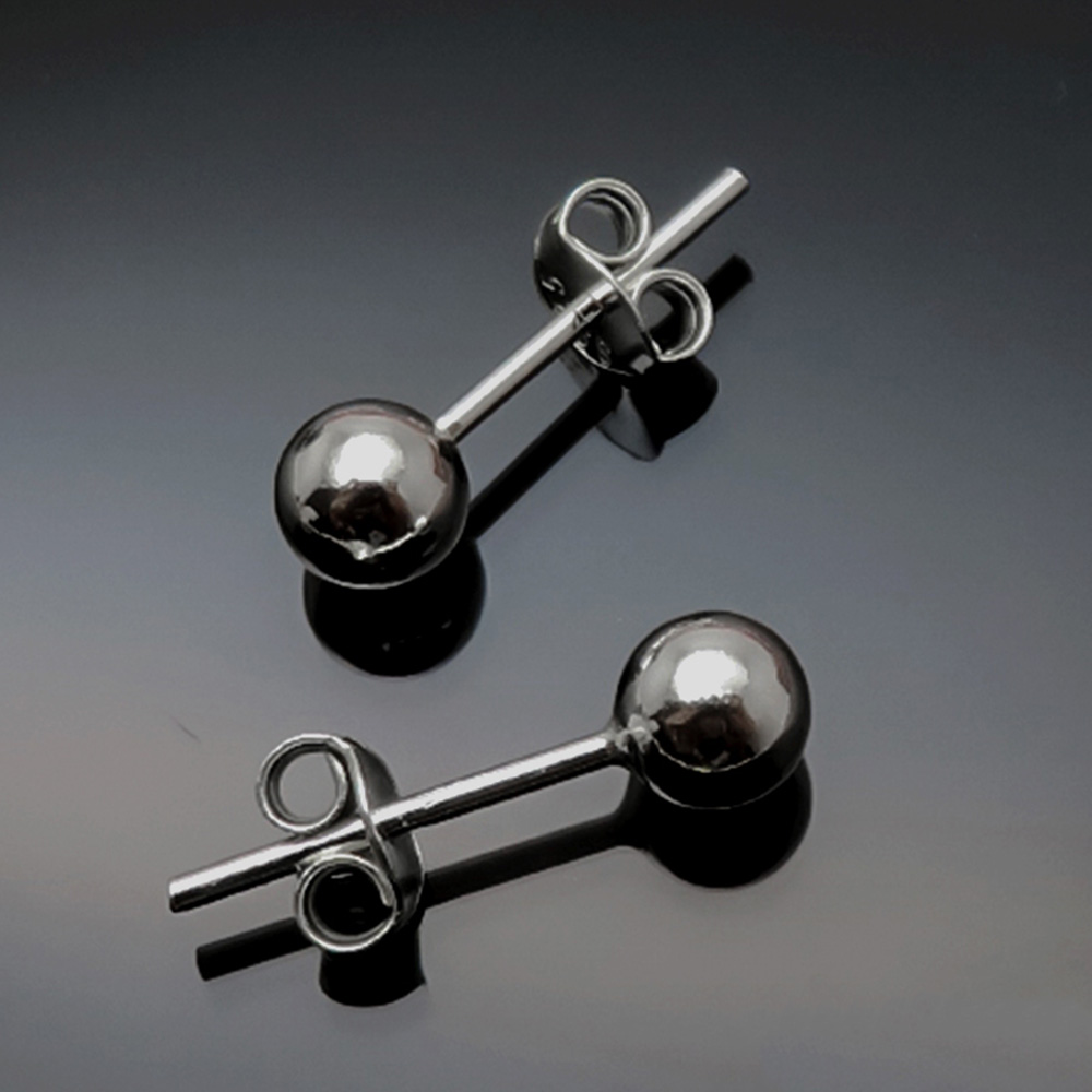 Minimalist Silver Ball Stud Earrings
