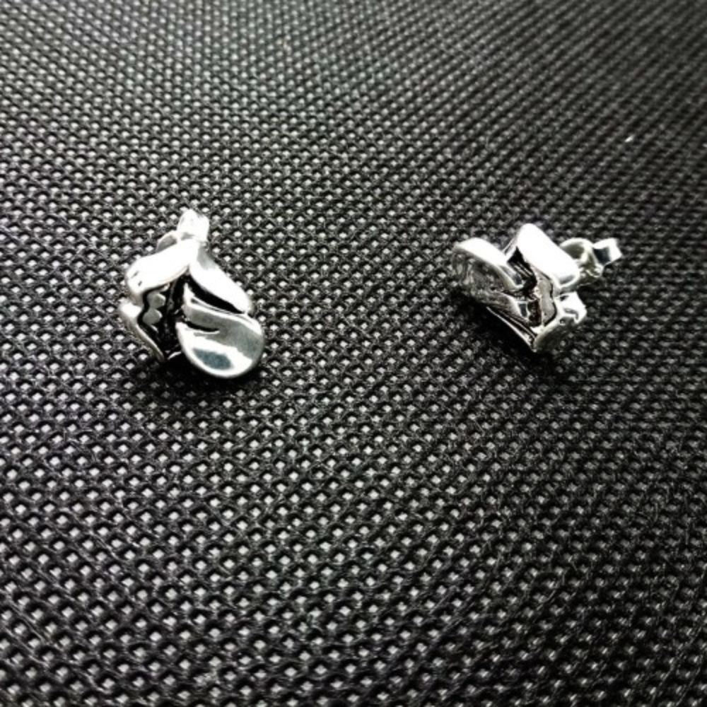 Chrome Hearts Style Sterling Silver Lips Stud Earrings
