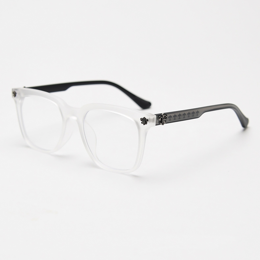 Chrome Hearts Clear White Black Square Frame Glasses