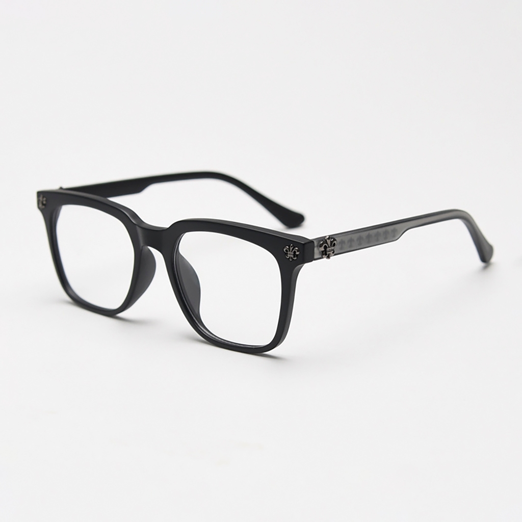 Chrome Hearts Classic Matte Black Square Frame Glasses