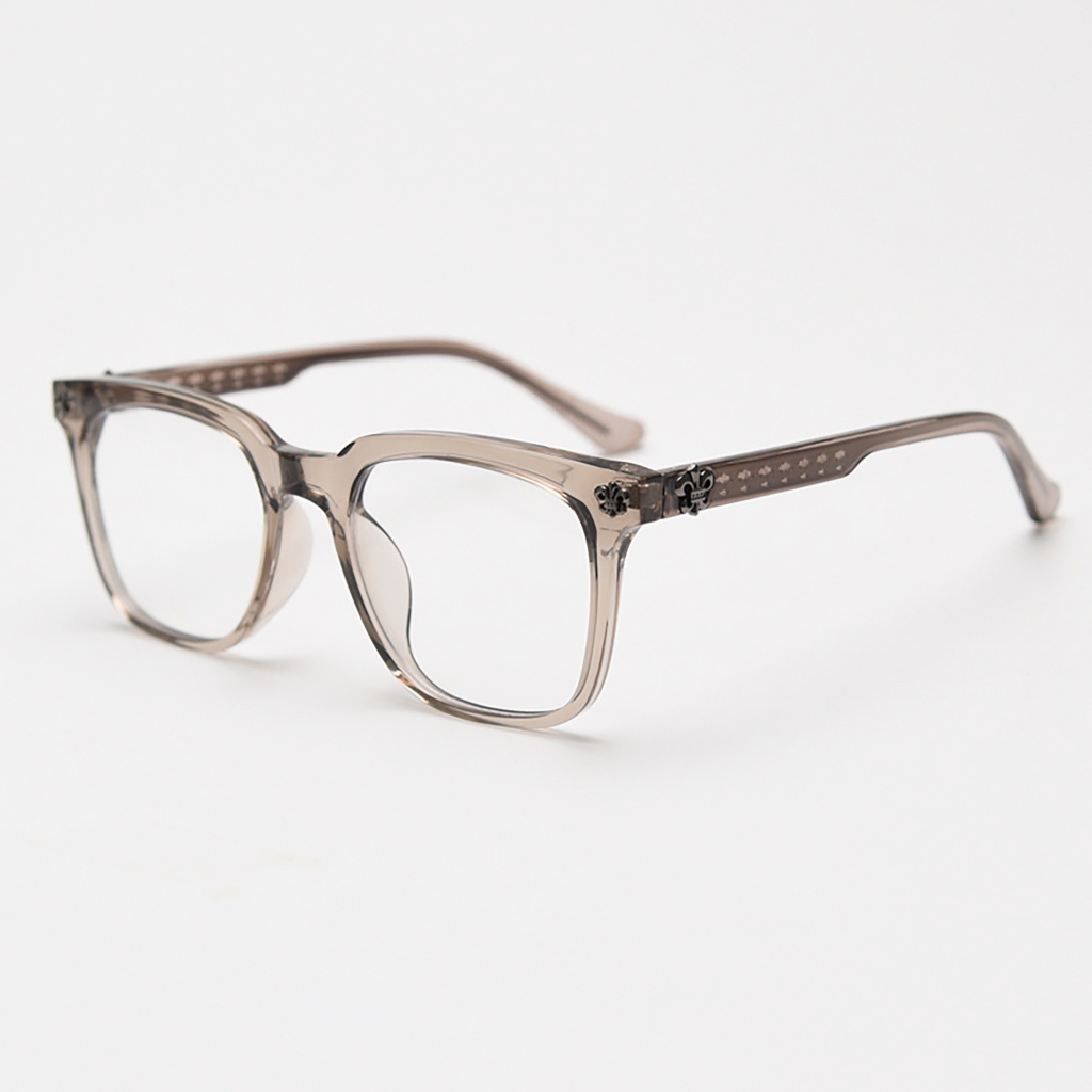 Chrome Hearts Transparent Dark Beige Square Frame Glasses